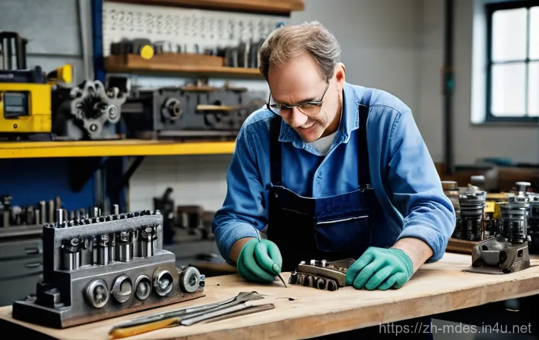 기계설계 마스터 되기 위한 10가지 팁 - **Prompt:** A diverse, focused young mechanical engineering student, possibly East Asian, diligently...