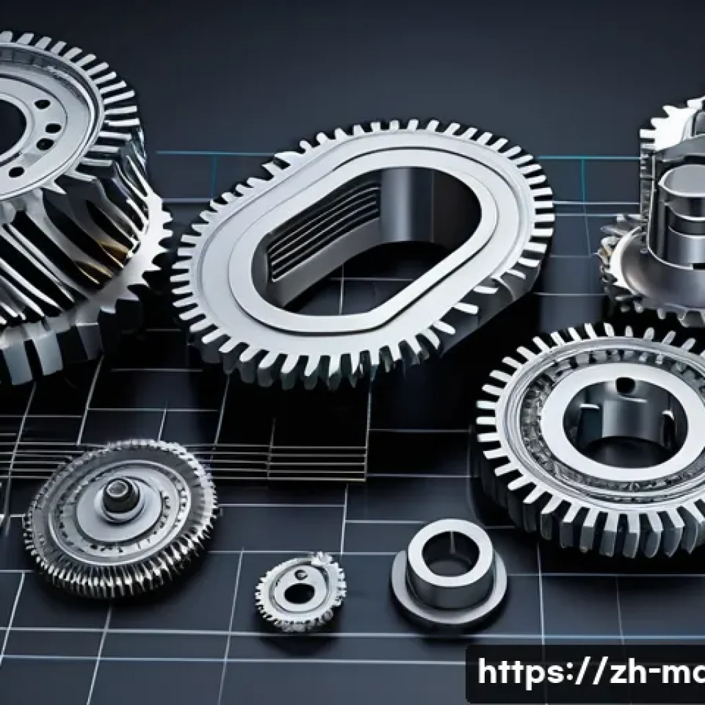 기계설계에서 사용하는 소프트웨어 종류 - A highly detailed 3D rendering of a complex mechanical gear assembly designed using parametric model...