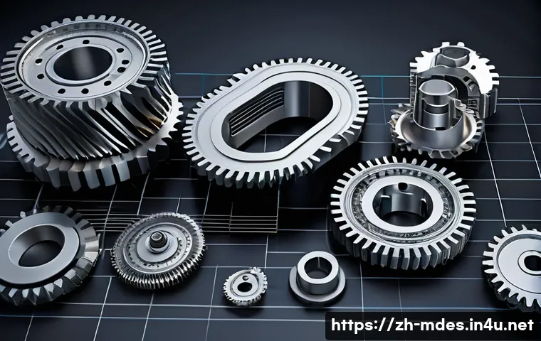 기계설계에서 사용하는 소프트웨어 종류 - A highly detailed 3D rendering of a complex mechanical gear assembly designed using parametric model...