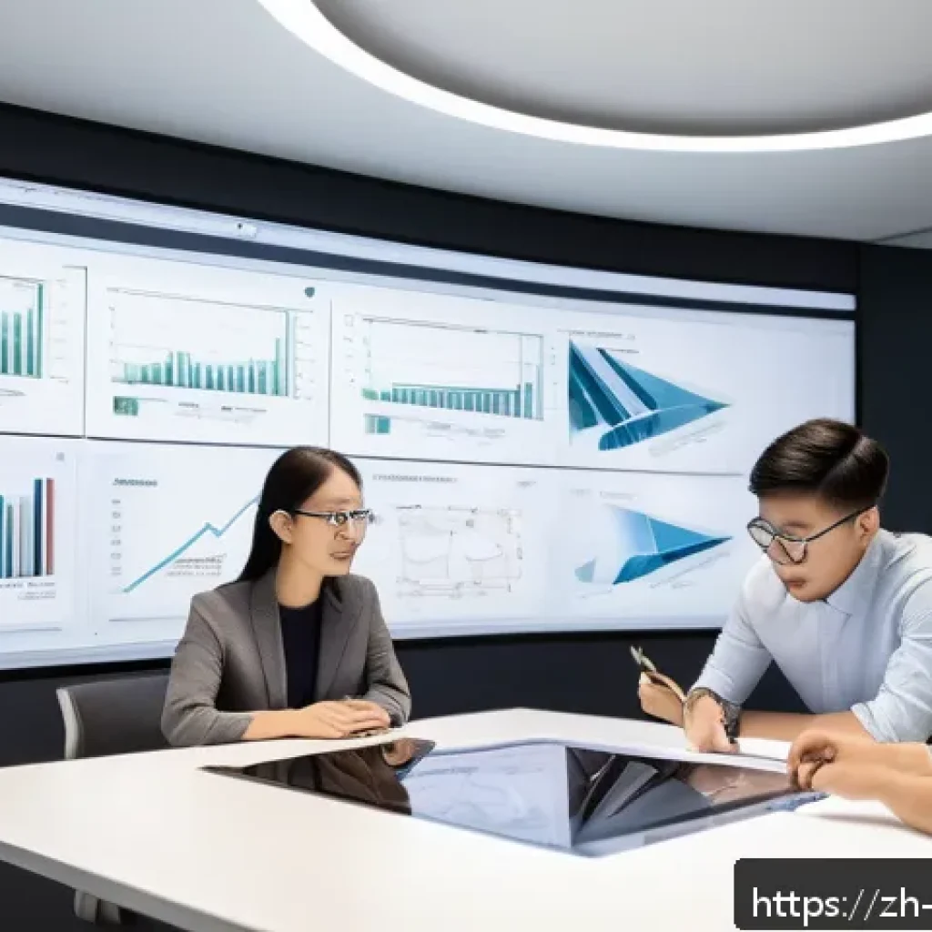 기계설계 경력관리 노하우 - A modern mechanical design office environment showing a diverse team of engineers collaborating arou...