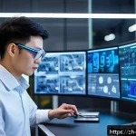 기계설계 문제 해결 방법론 - A futuristic mechanical engineer in a modern workshop, surrounded by advanced CAD and CAE digital to...