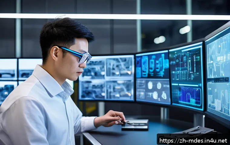 기계설계 문제 해결 방법론 - A futuristic mechanical engineer in a modern workshop, surrounded by advanced CAD and CAE digital to...